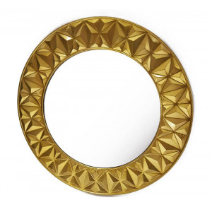 Кругле настінне дзеркало металеве 79,5*3,5*79,5 см. бронзове B480363