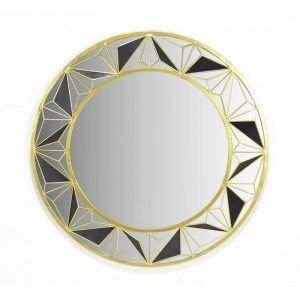 Оригінальне дзеркало настінне декоративне 80*80*5 см. золотисте B480364