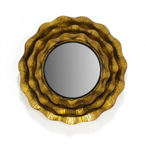 Декоративне настінне дзеркало з металу 60*7 см. бронзове B480365