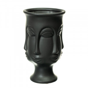 Керамічна ваза для квітів 11,5*20,5 см. чорна B030746