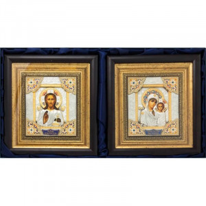 Ікона Спаситель і Богородиця Вінчальна пара 67*37*6 см. B510699