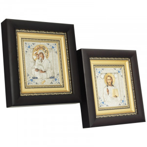 Ікона Спаситель і Богородиця Вінчальна пара 27,5*50*6,5 см. B510761