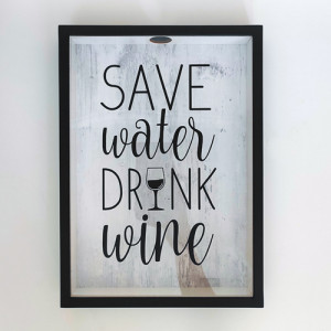 Скарбничка для винних пробок Save water drink wine 30,5*21,5*4 см. B1241659