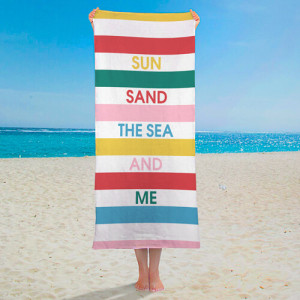 Пляжний рушник із принтом Sun sand the sea and me 150*70 см. B1241746