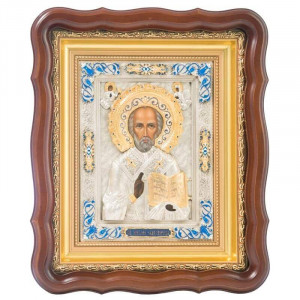 Ікона Святий Миколай Чудотворець 35,5х33х7 см. B510889 дорогий подарунок для дітей