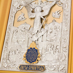 Ікона Ангел Охоронець срібна подарункова 44х40х4 см. B510907