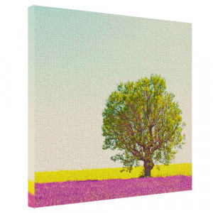 Стильна картина на полотні Дерево у лавандовому полі 65*65*2 см. B1241861