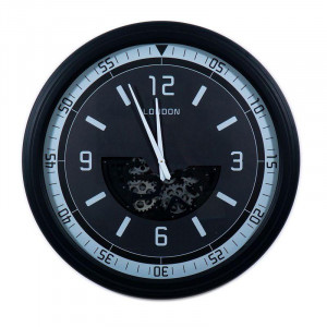 Настенные часы круглые в современном стиле черные Нидерланды 108*108*10 см. B131033