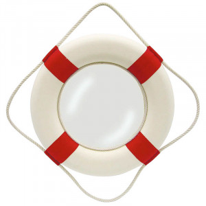 Дзеркало настінне Рятувальний круг Німеччина 50 см. біло-червоне B550382