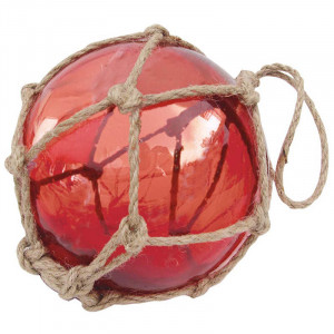 Сувенір куля скляна в сітці Німеччина 17,5 см. червона B550386
