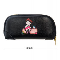 Чорна жіноча косметичка 20*4,5*10,5 см. B600126