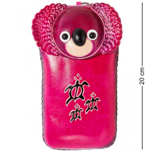 Чохол для телефону з натуральної шкіри 10*20*4,5 см. рожевий B600173