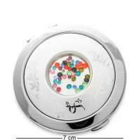 Дзеркало косметична кишенькова срібляста 7*1 см. B600387