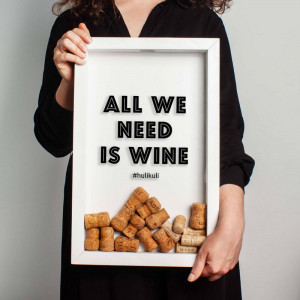 Копилка для пробок от вина All we need is wine 29,5*45*5 см. белая B132033