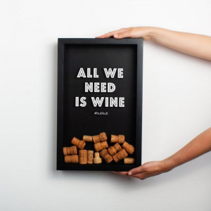 Рамка для винних пробок All we need is wine 29,5*45*5 см. чорна B132034