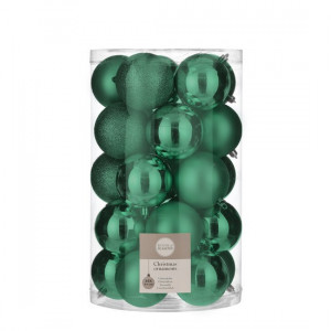Новорічні ялинкові кулі набір 25 шт. зелений B590944