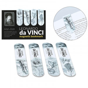 Набор магнитних закладок для книг 2*5,4 см. 4 шт. Леонардо да Винчи Австралия B550945