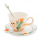 Фарфоровый чайный набор 3 предмета чашка 150 мл. блюдце и ложка Персидский кот B6001069