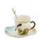 Фарфоровый чайный набор 3 предмета чашка 150 мл. блюдце и ложка Лошадь B6001075