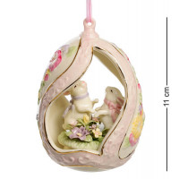Музыкальная подвесная фигурка керамическая Кролики 8*7*11 см. B6001329