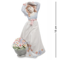 Статуетка керамічна Дівчинка з квітами 10,5*10*18 см. B6001349