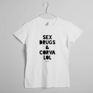 Жіноча футболка Sex, Drugs and Corvalol біла B132222