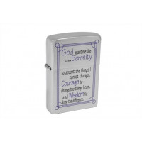 Запальничка Zippo 24355 Brushed Chrome Serenity Prayer срібляста B670175