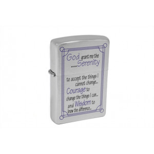 Запальничка Zippo 24355 Brushed Chrome Serenity Prayer срібляста B670175