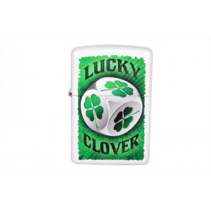 Зажигалка ZIPPO 28298 Clover Dice серебристая с рисунком B670193