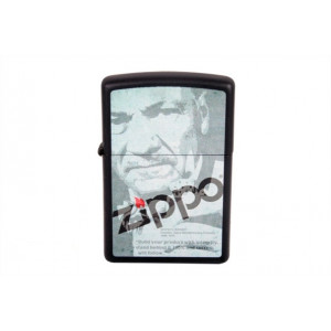 Запальничка ZIPPO 28300 Depot Logo чорна з малюнком B670194