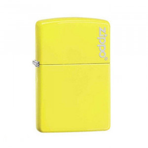 Зажигалка Zippo 28887ZL Reg Neon Yellow Lighter logo желтая с логотипом B670204