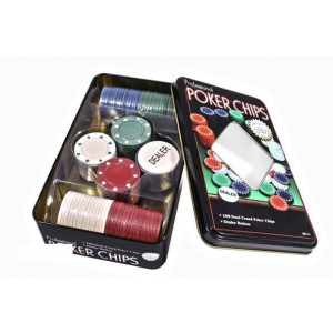 Набор для Покера 19,5х12х5 см в оловянной коробке B670286