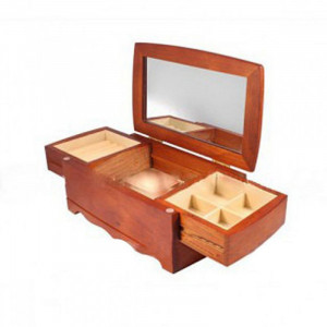 Комодик-скринька для прикрас 15х24х10 см дерев'яний з дзеркалом B670382