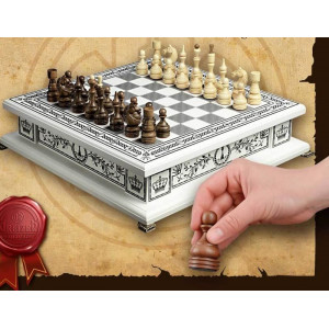 Шахи подарункові 50x50x13 см дерев'яні білі B090033