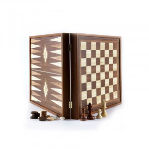 Набор подарочный шахматы и нарды 26х26 см вес 1,2 кг в деревянном футляре B670438