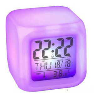 Годинник будильник 10x10x10 см з термометром, що змінює колір B105105