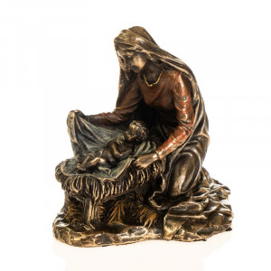 Статуетка Діва Марія з Ісусом 9x7x9 см B030281 бронзове покриття