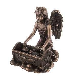 Статуетка Ангел зберігач 10 см B030353 бронзове покриття