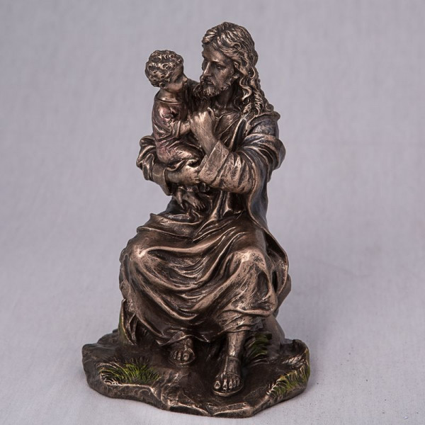 Статуэтка Иисус и дитя 16 см B030426 бронзовое покрытие
