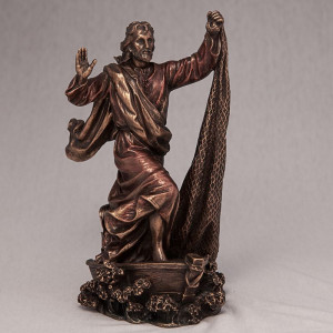 Статуетка Ісус Христос на човні 23 см B030427 бронзове покриття