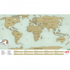 Скретч карта мира 88x52 см на английском языке B105215