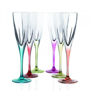 Цветные бокалы для шампанского B690019 6шт. 170 мл. 
