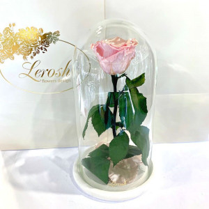 Стабилизированная роза вечная розовая 27 см B830138