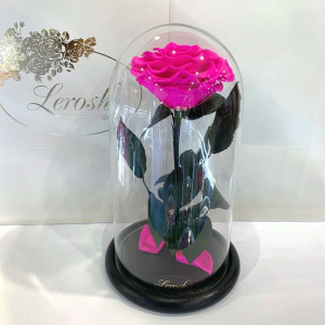 Вечная роза в колбе 27 см Lerosh B830127 ярко-розовая фуксия