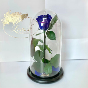 Стабилизированная роза в колбе B830141 Lerosh синяя 27 см