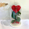 Троянди в колбі Lerosh B830131 вічна троянда у формі серця на білій підставці червона 27 см.