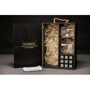 Подарунковий набір для віскі B141036 зі склянками та камінням для охолодження Whiskey Stones