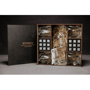Подарунковий набір для віскі B141050 графин, склянки, каміння для охолодження Whiskey Stones