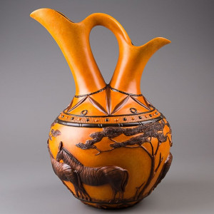 Декоративна ваза B0301274 Зебра із бронзовим напиленням 37 см.