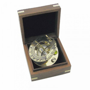 Компас годинник сонячний B5501075 Sea Club у дерев'яній скриньці 7,5 см.
